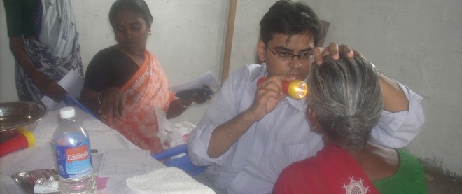A quarterly eye camp for SCAD to identify people in need of cataract surgery 