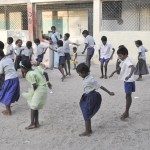 Children playing at an informal school in India